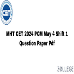 MHT CET 2024 PCM Question Paper with Answer Key PDF May 4 Shift 1 ZPYP
